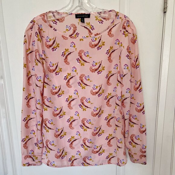 Banana Republic Blouse, Flora Patterns - Pink, Size XS - Picture 2 of 5